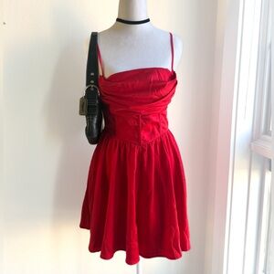 Princess Polly Red Corset Romper Dress Size Medium